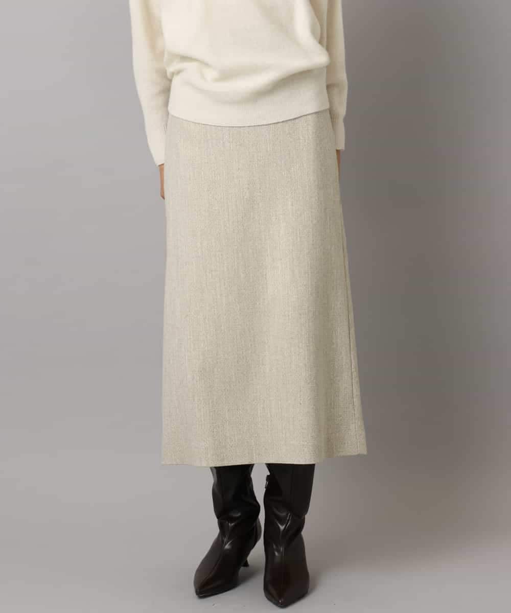 FMHAD22230 MICHEL KLEIN(ミッシェルクラン) ミックスヘリンボーンスカート グレー