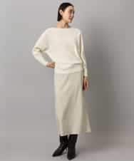 FMHAD22230 MICHEL KLEIN(ミッシェルクラン) ミックスヘリンボーンスカート グレー