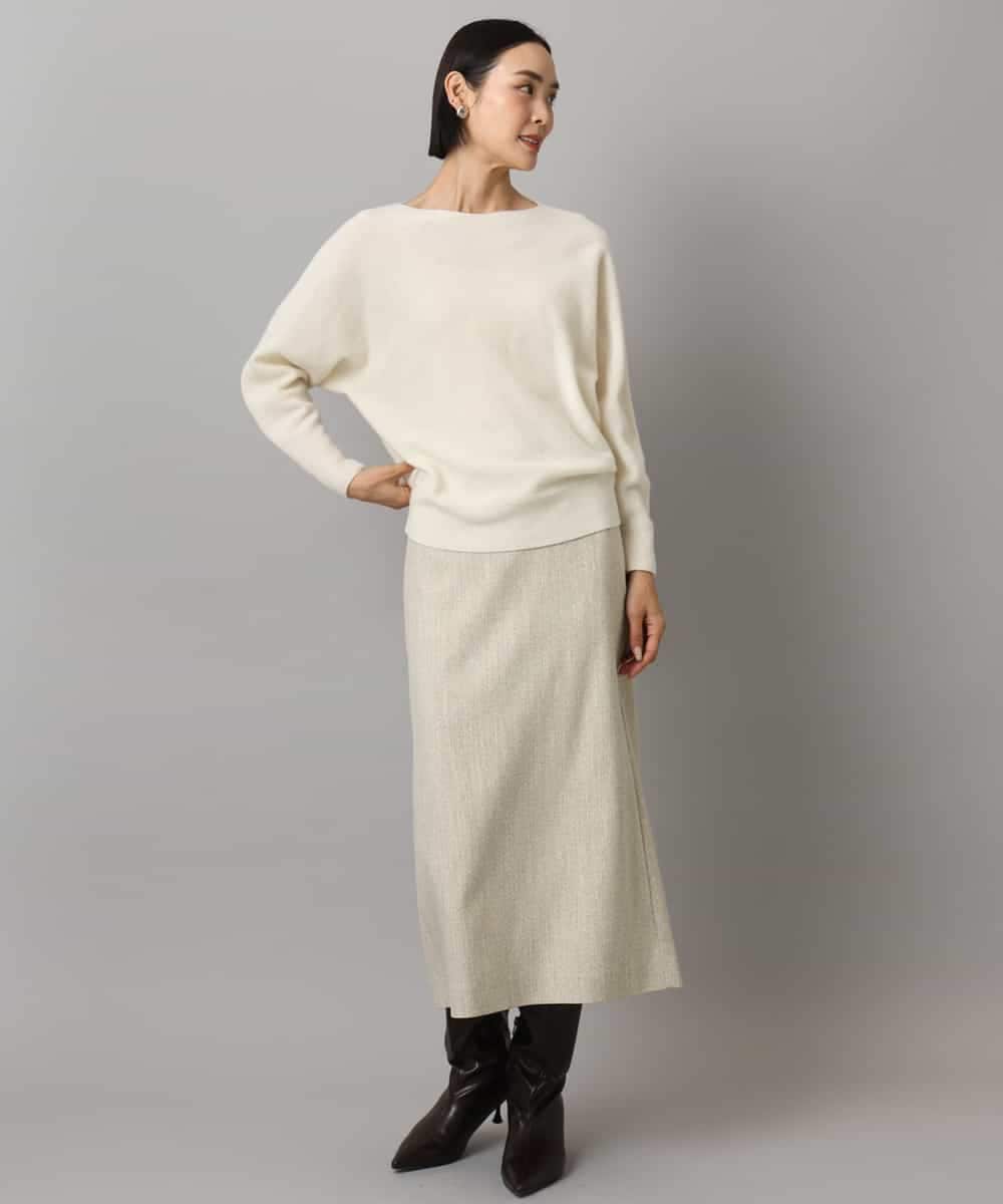 FMHAD22230 MICHEL KLEIN(ミッシェルクラン) ミックスヘリンボーンスカート グレー