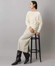 FMHAD22230 MICHEL KLEIN(ミッシェルクラン) ミックスヘリンボーンスカート グレー