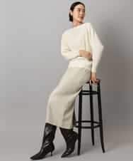 FMHAD22230 MICHEL KLEIN(ミッシェルクラン) ミックスヘリンボーンスカート グレー