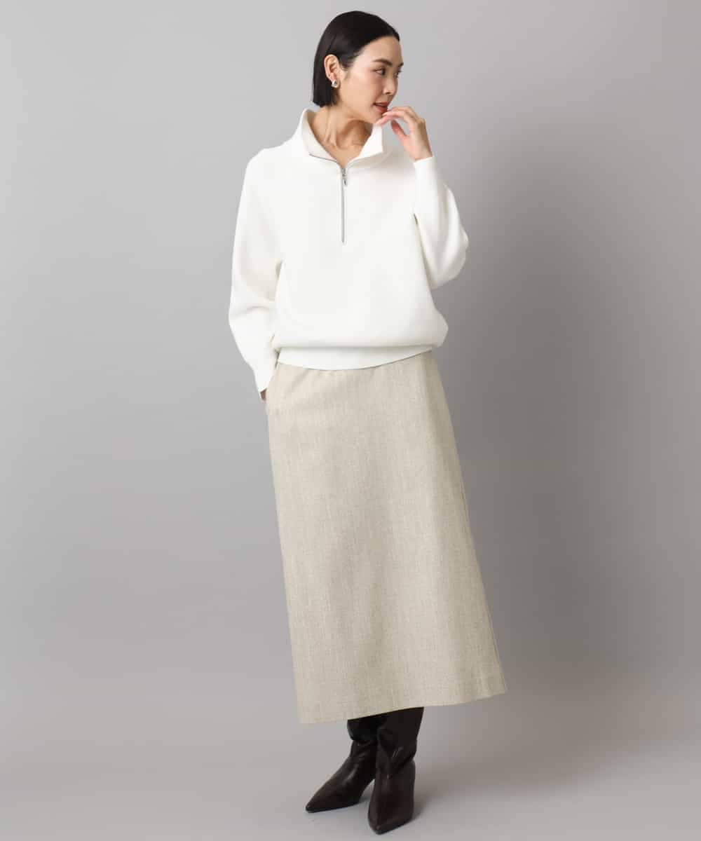 FMHAD22230 MICHEL KLEIN(ミッシェルクラン) ミックスヘリンボーンスカート グレー