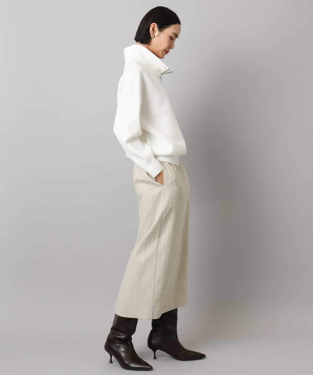 FMHAD22230 MICHEL KLEIN(ミッシェルクラン) ミックスヘリンボーンスカート グレー