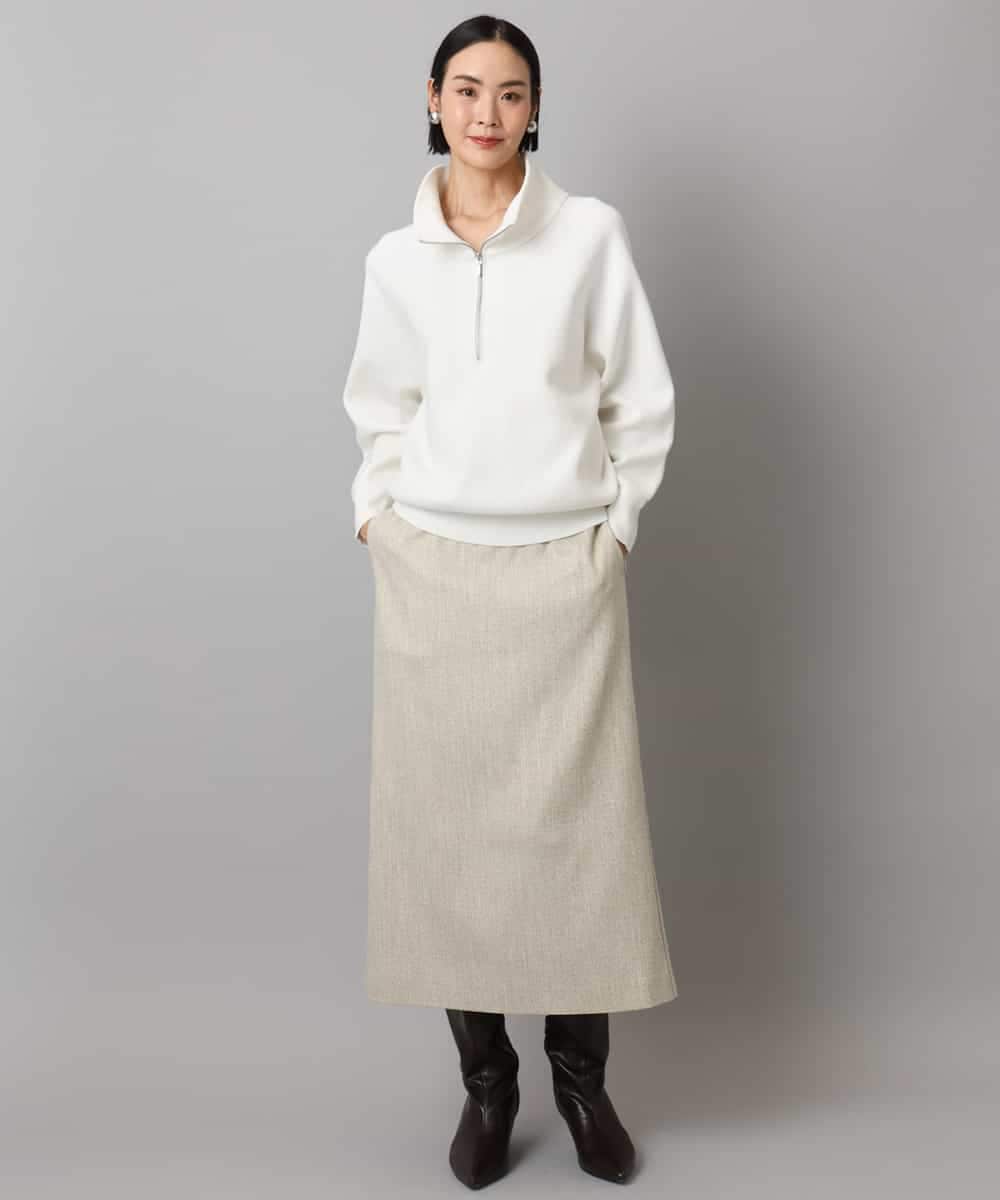 FMHAD22230 MICHEL KLEIN(ミッシェルクラン) ミックスヘリンボーンスカート グレー