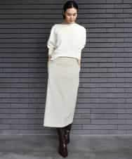 FMHAD22230 MICHEL KLEIN(ミッシェルクラン) ミックスヘリンボーンスカート グレー