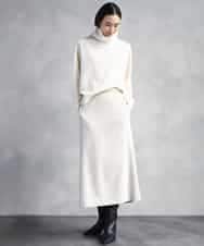 FMHAD22230 MICHEL KLEIN(ミッシェルクラン) ミックスヘリンボーンスカート グレー