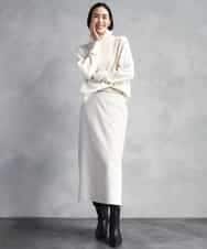 FMHAD22230 MICHEL KLEIN(ミッシェルクラン) ミックスヘリンボーンスカート グレー