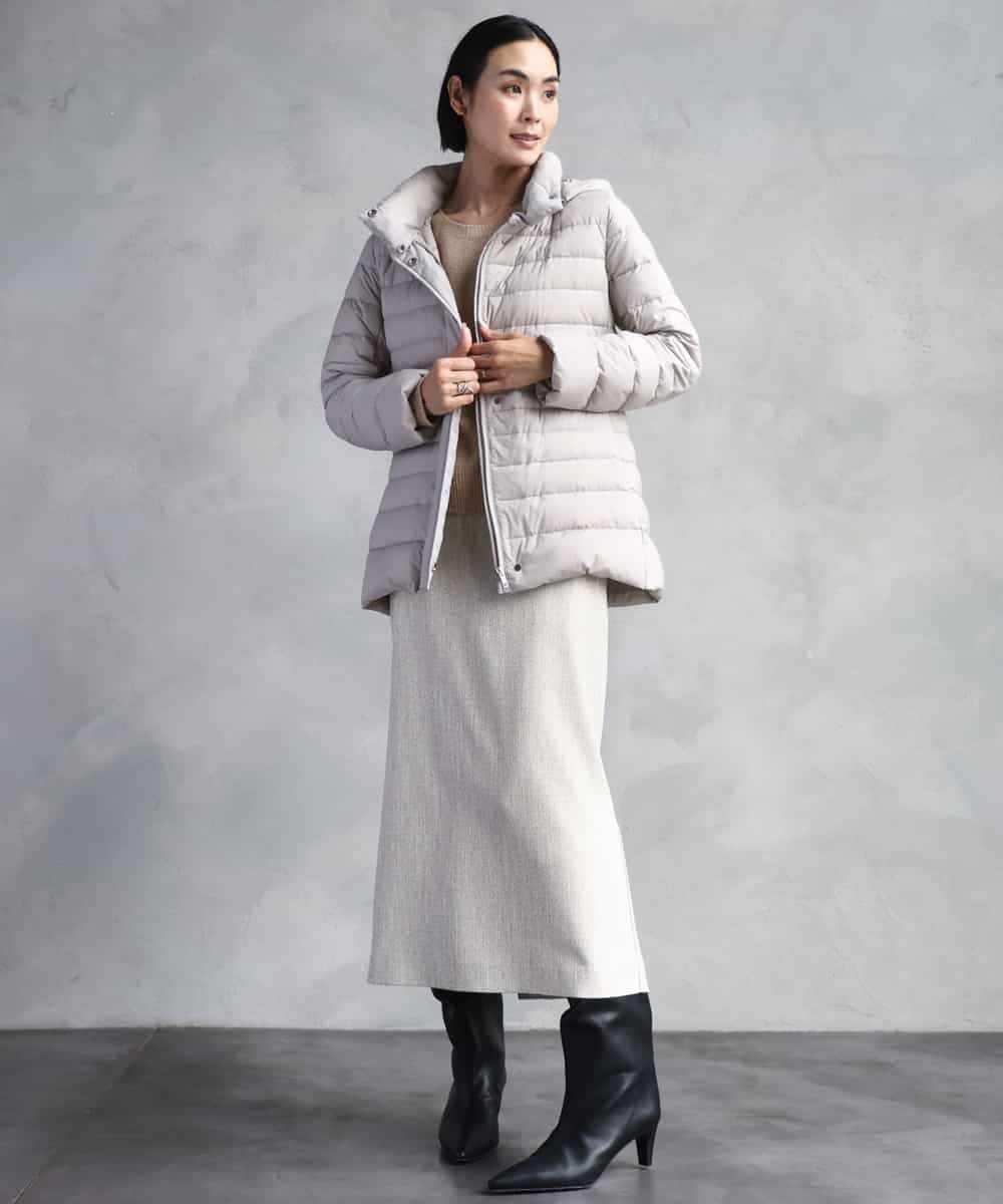 FMHAD22230 MICHEL KLEIN(ミッシェルクラン) ミックスヘリンボーンスカート グレー