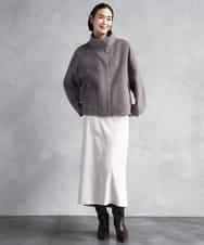 FMHAD22230 MICHEL KLEIN(ミッシェルクラン) ミックスヘリンボーンスカート グレー