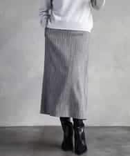 FMHAD22230 MICHEL KLEIN(ミッシェルクラン) ミックスヘリンボーンスカート グレー