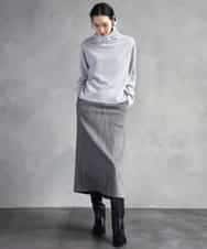 FMHAD22230 MICHEL KLEIN(ミッシェルクラン) ミックスヘリンボーンスカート グレー