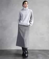 FMHAD22230 MICHEL KLEIN(ミッシェルクラン) ミックスヘリンボーンスカート グレー