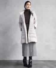 FMHAD22230 MICHEL KLEIN(ミッシェルクラン) ミックスヘリンボーンスカート グレー