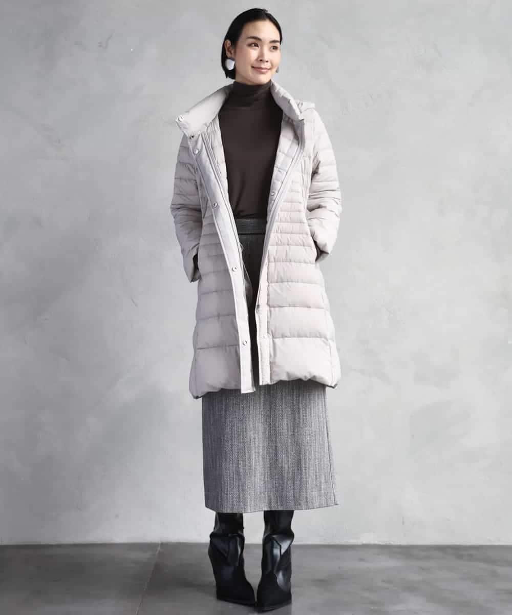 FMHAD22230 MICHEL KLEIN(ミッシェルクラン) ミックスヘリンボーンスカート グレー