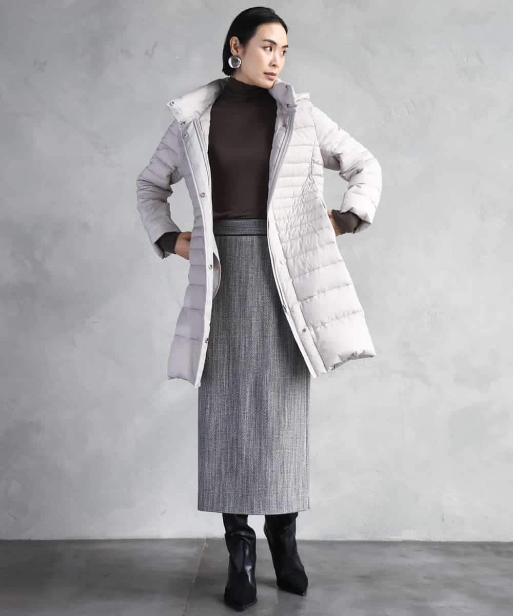 FMHAD22230 MICHEL KLEIN(ミッシェルクラン) ミックスヘリンボーンスカート グレー