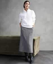 FMHAD22230 MICHEL KLEIN(ミッシェルクラン) ミックスヘリンボーンスカート グレー