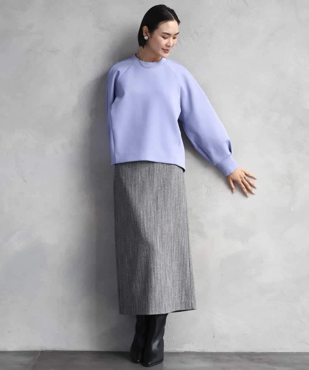 FMHAD22230 MICHEL KLEIN(ミッシェルクラン) ミックスヘリンボーンスカート グレー