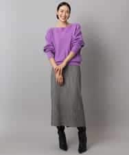 FMHAD22230 MICHEL KLEIN(ミッシェルクラン) ミックスヘリンボーンスカート グレー