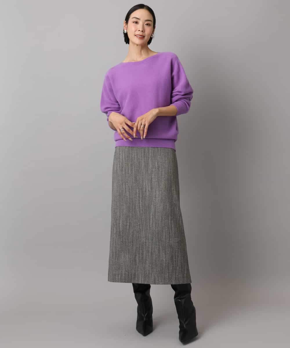 FMHAD22230 MICHEL KLEIN(ミッシェルクラン) ミックスヘリンボーンスカート グレー