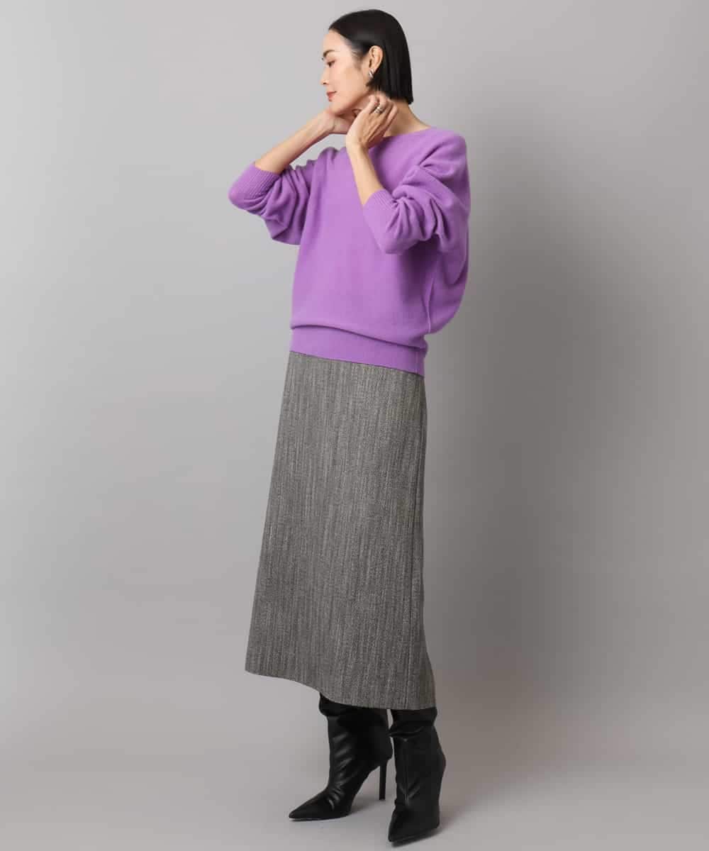 FMHAD22230 MICHEL KLEIN(ミッシェルクラン) ミックスヘリンボーンスカート グレー