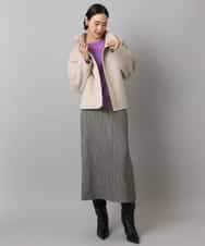 FMHAD22230 MICHEL KLEIN(ミッシェルクラン) ミックスヘリンボーンスカート グレー