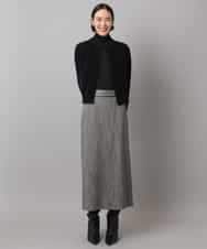 FMHAD22230 MICHEL KLEIN(ミッシェルクラン) ミックスヘリンボーンスカート グレー