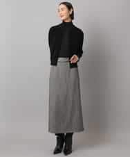 FMHAD22230 MICHEL KLEIN(ミッシェルクラン) ミックスヘリンボーンスカート グレー