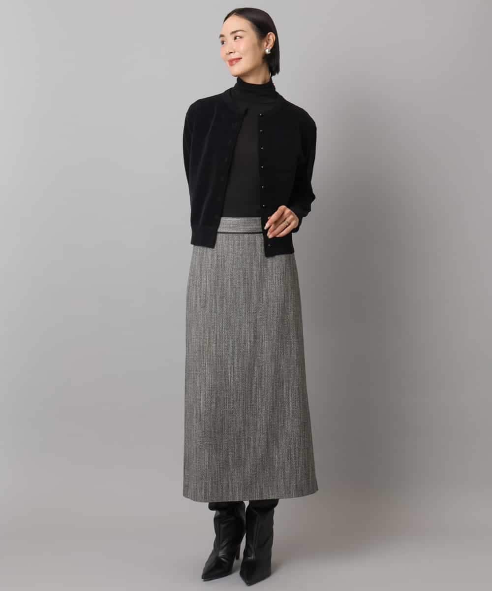 FMHAD22230 MICHEL KLEIN(ミッシェルクラン) ミックスヘリンボーンスカート グレー