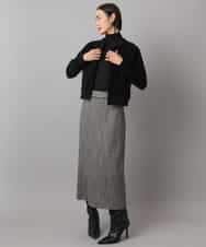 FMHAD22230 MICHEL KLEIN(ミッシェルクラン) ミックスヘリンボーンスカート グレー