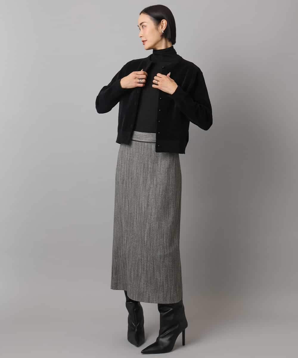 FMHAD22230 MICHEL KLEIN(ミッシェルクラン) ミックスヘリンボーンスカート グレー