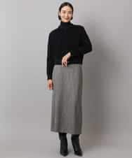 FMHAD22230 MICHEL KLEIN(ミッシェルクラン) ミックスヘリンボーンスカート グレー