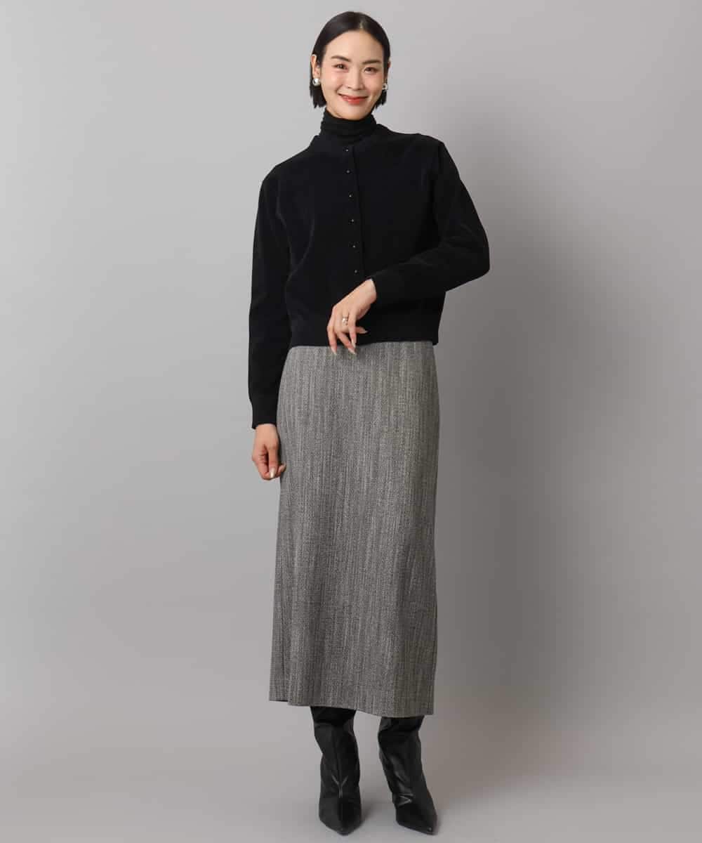 FMHAD22230 MICHEL KLEIN(ミッシェルクラン) ミックスヘリンボーンスカート グレー