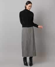 FMHAD22230 MICHEL KLEIN(ミッシェルクラン) ミックスヘリンボーンスカート グレー