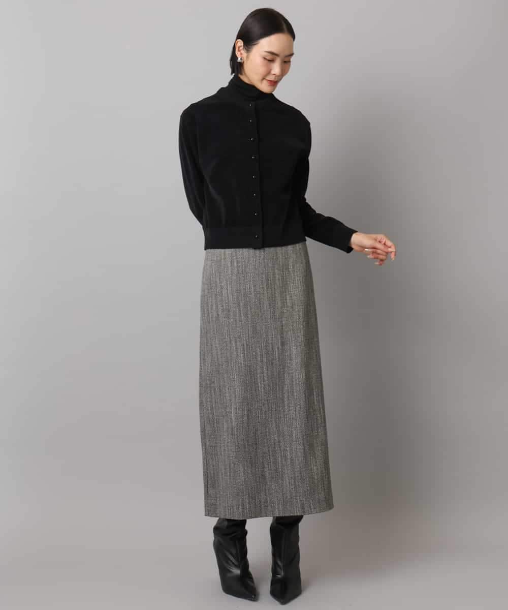 FMHAD22230 MICHEL KLEIN(ミッシェルクラン) ミックスヘリンボーンスカート グレー