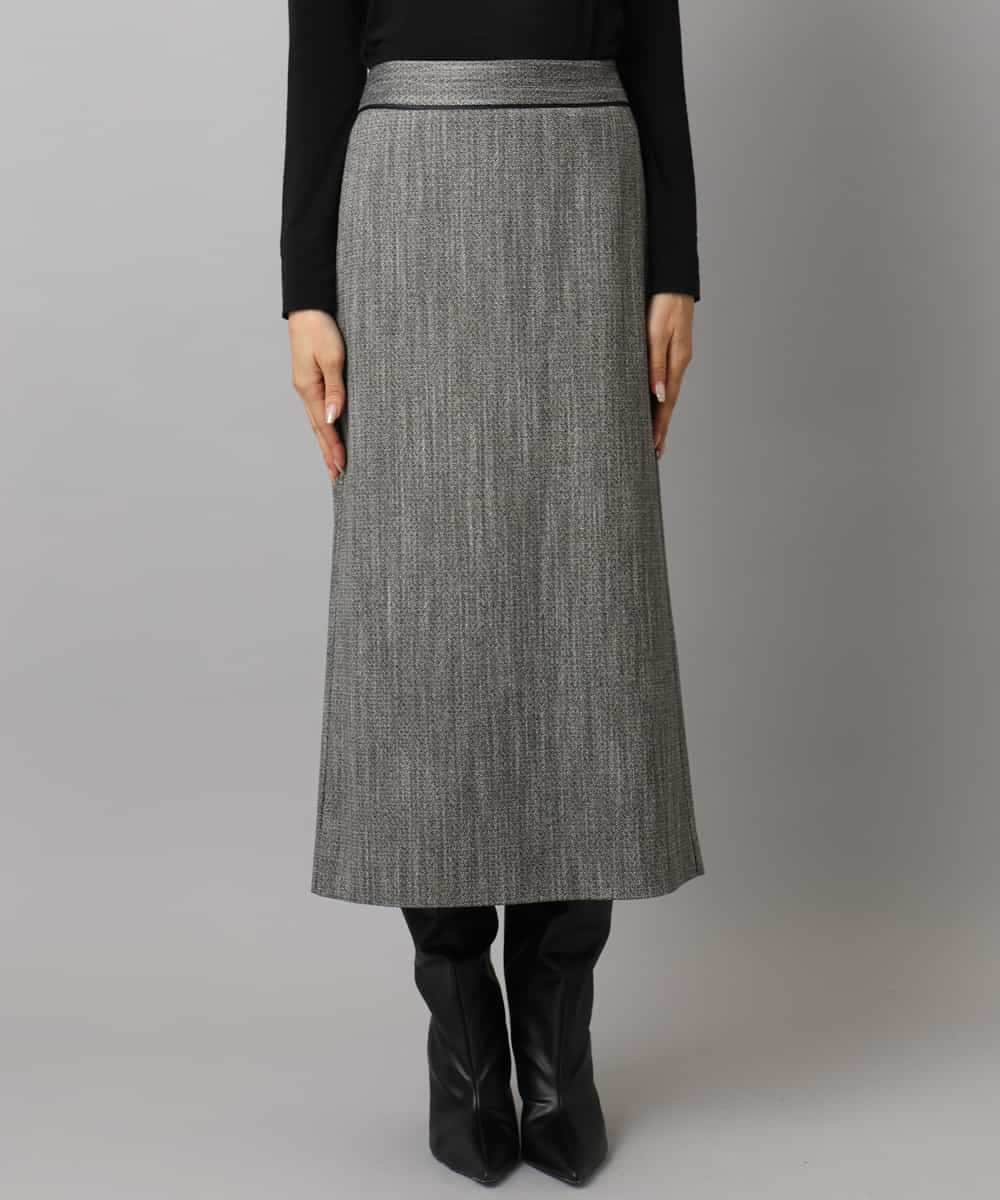 FMHAD22230 MICHEL KLEIN(ミッシェルクラン) ミックスヘリンボーンスカート グレー