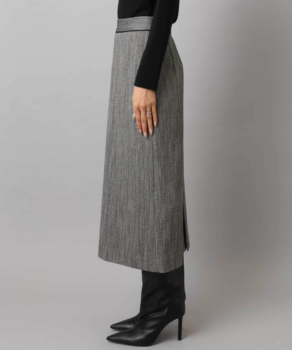 FMHAD22230 MICHEL KLEIN(ミッシェルクラン) ミックスヘリンボーンスカート グレー