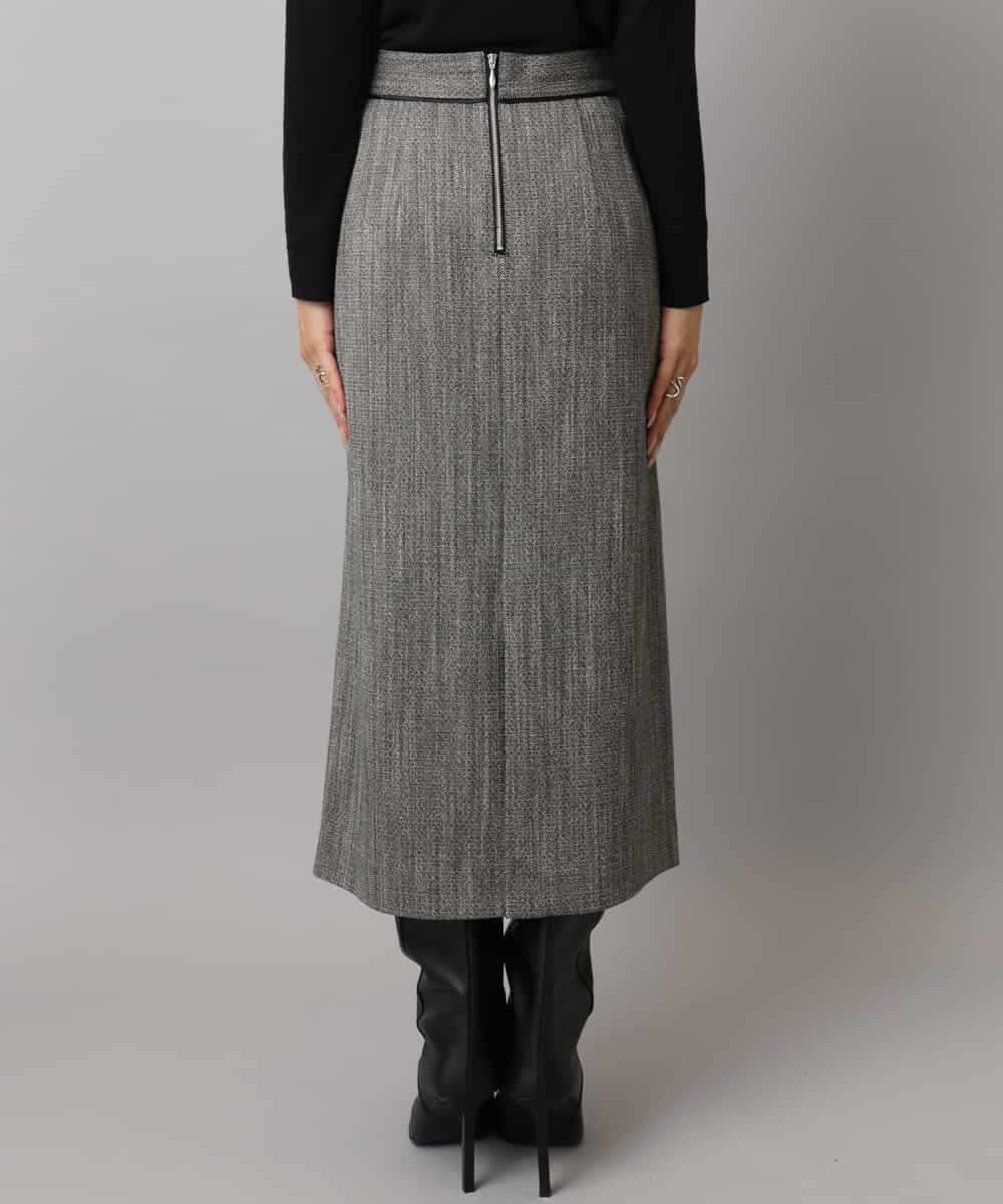 FMHAD22230 MICHEL KLEIN(ミッシェルクラン) ミックスヘリンボーンスカート グレー