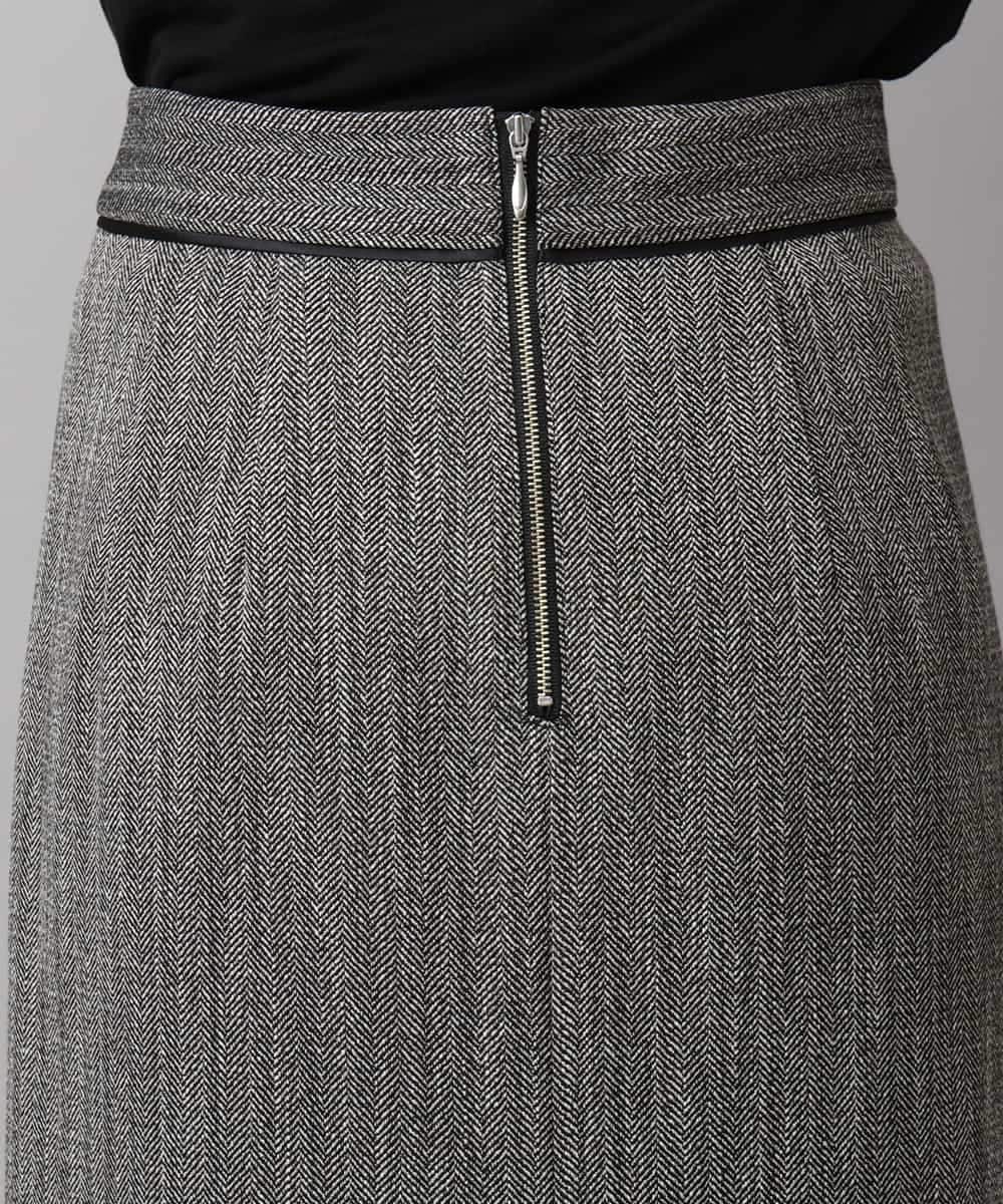 FMHAD22230 MICHEL KLEIN(ミッシェルクラン) ミックスヘリンボーンスカート グレー