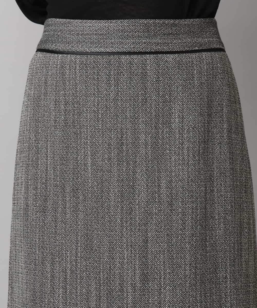 FMHAD22230 MICHEL KLEIN(ミッシェルクラン) ミックスヘリンボーンスカート グレー