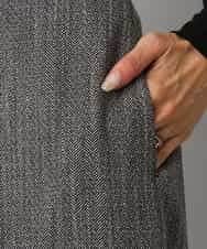 FMHAD22230 MICHEL KLEIN(ミッシェルクラン) ミックスヘリンボーンスカート グレー