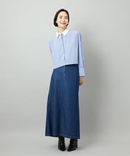 FMHAD31200 MICHEL KLEIN(ミッシェルクラン) [セットアップ対応]デニムAラインスカート ネイビー
