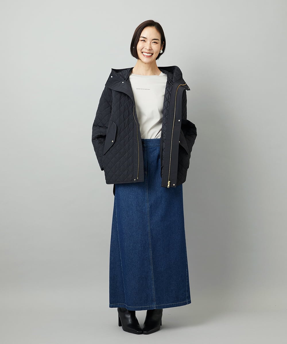 FMHAD31200 MICHEL KLEIN(ミッシェルクラン) [セットアップ対応]デニムAラインスカート ネイビー