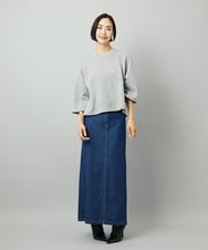 FMHAD31200 MICHEL KLEIN(ミッシェルクラン) [セットアップ対応]デニムAラインスカート ネイビー