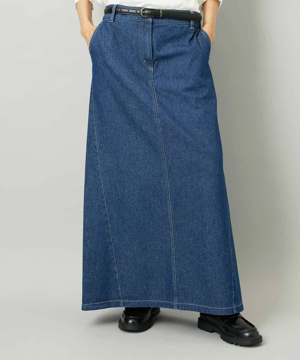 FMHAD31200 MICHEL KLEIN(ミッシェルクラン) [セットアップ対応]デニムAラインスカート ネイビー