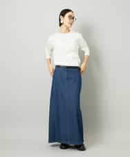 FMHAD31200 MICHEL KLEIN(ミッシェルクラン) [セットアップ対応]デニムAラインスカート ネイビー