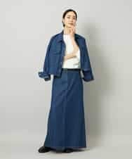 FMHAD31200 MICHEL KLEIN(ミッシェルクラン) [セットアップ対応]デニムAラインスカート ネイビー