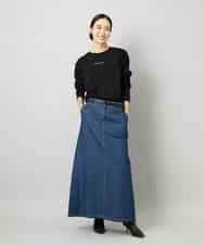 FMHAD31200 MICHEL KLEIN(ミッシェルクラン) [セットアップ対応]デニムAラインスカート ネイビー