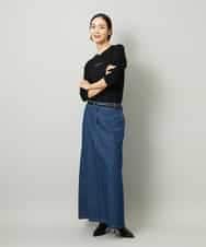 FMHAD31200 MICHEL KLEIN(ミッシェルクラン) [セットアップ対応]デニムAラインスカート ネイビー