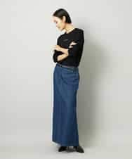 FMHAD31200 MICHEL KLEIN(ミッシェルクラン) [セットアップ対応]デニムAラインスカート ネイビー