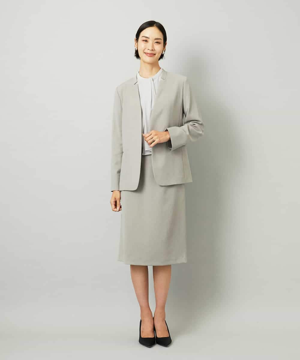 FMHAD35190 MICHEL KLEIN(ミッシェルクラン) [セットアップ対応]Aラインスカート グレー